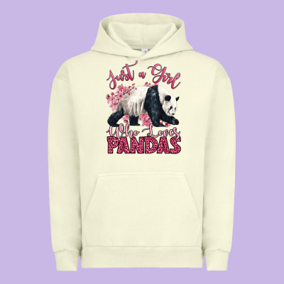 Just A Girl Who Loves Pandas Urban Hoodie Designed By Lillyallendesigns