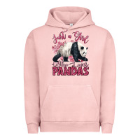 Pigment Salmon just a girl who loves pandas Urban Hoodie - LillyAllenDesigns