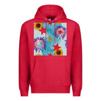 Cardinal patriotic fireworks and sunflower Premium Hoodie - BundleAndBundleShop