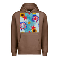 Chestnut patriotic fireworks and sunflower Premium Hoodie - BundleAndBundleShop