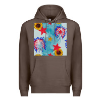 Coffee patriotic fireworks and sunflower Premium Hoodie - BundleAndBundleShop