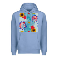 Colony Blue patriotic fireworks and sunflower Premium Hoodie - BundleAndBundleShop