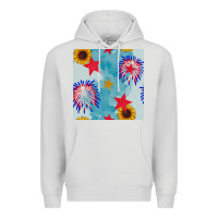 Dove Grey patriotic fireworks and sunflower Premium Hoodie - BundleAndBundleShop