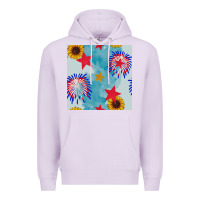 Lilac patriotic fireworks and sunflower Premium Hoodie - BundleAndBundleShop
