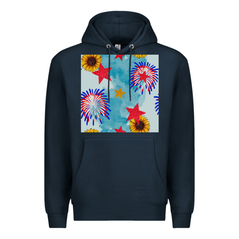 Patriotic Fireworks And Sunflower Premium Hoodie by BundleAndBundleShop | Teevron