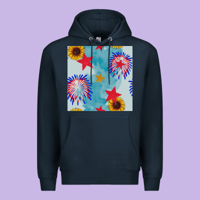 Patriotic Fireworks And Sunflower Premium Hoodie Designed By Bundleandbundleshop