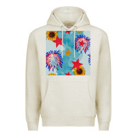 Oatmeal Heather patriotic fireworks and sunflower Premium Hoodie - BundleAndBundleShop