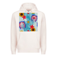 Pale Pink patriotic fireworks and sunflower Premium Hoodie - BundleAndBundleShop