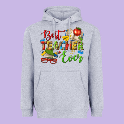 Best Teacher Ever Heavyweight Hoodie Designed By Texasbilliewilder
