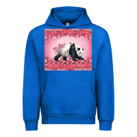 Cobalt Panda With Sakura Blooms Urban Hoodie - LillyAllenDesigns