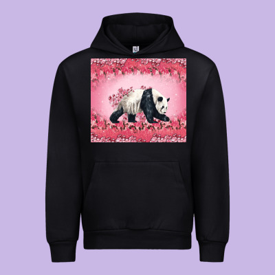 Panda With Sakura Blooms Urban Hoodie Designed By Lillyallendesigns