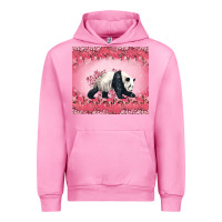 Fuchsia Pink Panda With Sakura Blooms Urban Hoodie - LillyAllenDesigns
