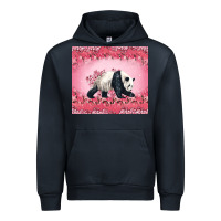 Navy Panda With Sakura Blooms Urban Hoodie - LillyAllenDesigns