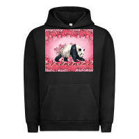 Pigment Black Panda With Sakura Blooms Urban Hoodie - LillyAllenDesigns