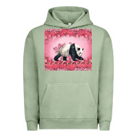 Pigment Oil Green Panda With Sakura Blooms Urban Hoodie - LillyAllenDesigns