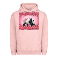 Pigment Salmon Panda With Sakura Blooms Urban Hoodie - LillyAllenDesigns