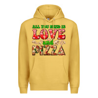 Antique Gold all you need is love and pizza Premium Hoodie - AdoDesignShop