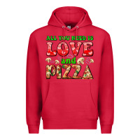 Cardinal all you need is love and pizza Premium Hoodie - AdoDesignShop
