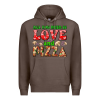 Coffee all you need is love and pizza Premium Hoodie - AdoDesignShop