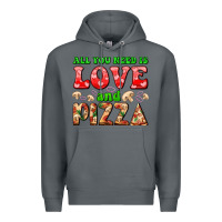 Rock all you need is love and pizza Premium Hoodie - AdoDesignShop