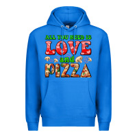 True Royal all you need is love and pizza Premium Hoodie - AdoDesignShop