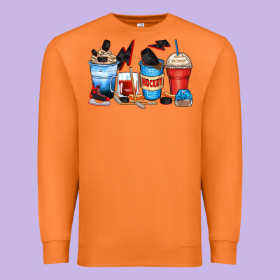 Hockey Begins After Coffee Cups Premium Sweatshirt Designed By Zillion Design Studio