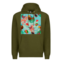 Army Green summer vibes seamless pattern Premium Hoodie - BundleAndBundleShop