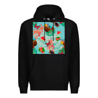 Black summer vibes seamless pattern Premium Hoodie - BundleAndBundleShop