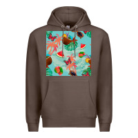 Coffee summer vibes seamless pattern Premium Hoodie - BundleAndBundleShop