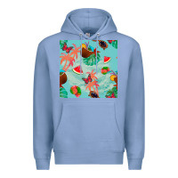 Colony Blue summer vibes seamless pattern Premium Hoodie - BundleAndBundleShop
