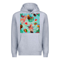 Heather Grey summer vibes seamless pattern Premium Hoodie - BundleAndBundleShop
