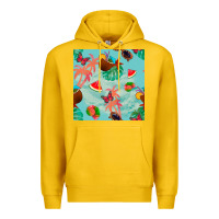Lemon summer vibes seamless pattern Premium Hoodie - BundleAndBundleShop