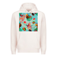 Pale Pink summer vibes seamless pattern Premium Hoodie - BundleAndBundleShop