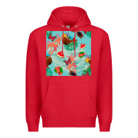 Red summer vibes seamless pattern Premium Hoodie - BundleAndBundleShop
