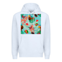 White summer vibes seamless pattern Premium Hoodie - BundleAndBundleShop