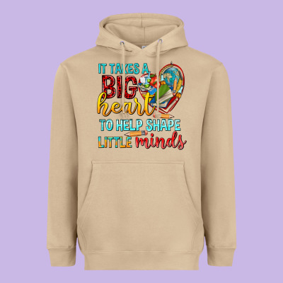 Big Heart To Help Shape Little Minds Tbw Heavyweight Hoodie Designed By Texasbilliewilder