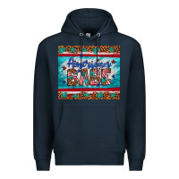 Navy American babe leopard gemstone Premium Hoodie - Artiststas
