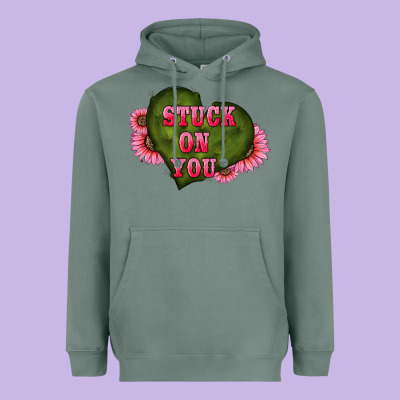 Valentine's Day Stuck On You Heart Sunflowers Heavyweight Hoodie Designed By Ranaportraitstore