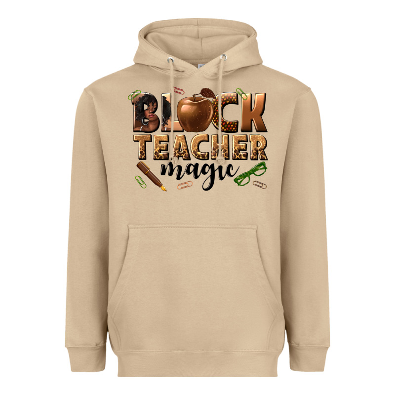 Black Teacher Magic Melanin Heavyweight Hoodie by texasbilliewilder | Teevron