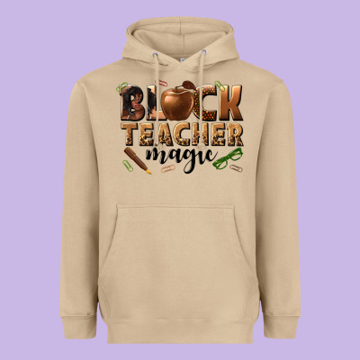 Black Teacher Magic Melanin Heavyweight Hoodie Designed By Texasbilliewilder