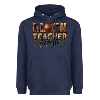 Navy black teacher magic melanin Heavyweight Hoodie - texasbilliewilder