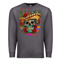 Charcoal Heather mexican skeleton Premium Sweatshirt - CTS Tumbler Store