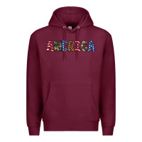 Burgundy america 4th of july Premium Hoodie - Artiststas