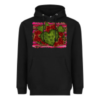 Black Valentine Cactus Heart with Roses Heavyweight Hoodie - RanaPortraitStore