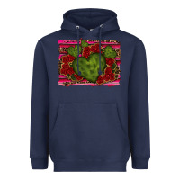 Navy Valentine Cactus Heart with Roses Heavyweight Hoodie - RanaPortraitStore