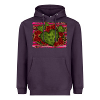 Plum Valentine Cactus Heart with Roses Heavyweight Hoodie - RanaPortraitStore
