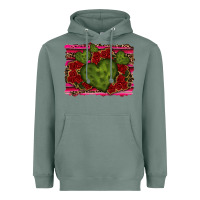 Sage Valentine Cactus Heart with Roses Heavyweight Hoodie - RanaPortraitStore