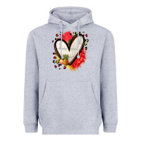 Heather Grey fruits and volleyball heart Heavyweight Hoodie - Zillion Design Studio