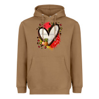 Toasted Coconut fruits and volleyball heart Heavyweight Hoodie - Zillion Design Studio