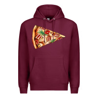 Burgundy pizza slice Premium Hoodie - AdoDesignShop